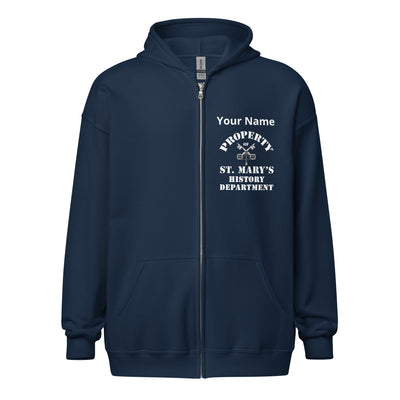 Add Your Name Property of St Mary's History Department Unisex heavy blend zip hoodie up to 5XL (Europe & USA)