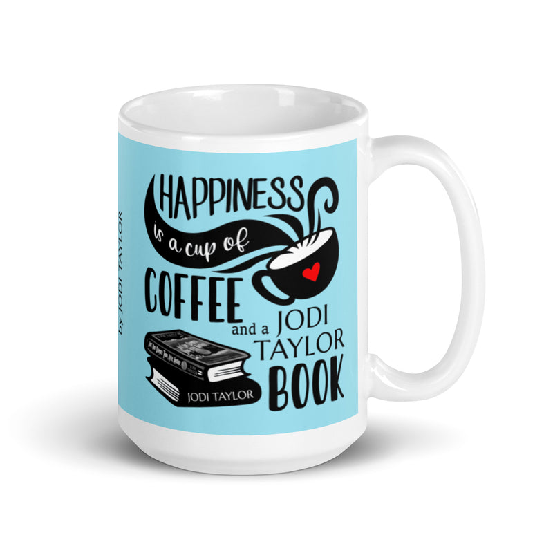 Happiness is a Cup of Coffee and a Jodi Taylor Book mug (UK, Europe, USA, Canada and Australia)