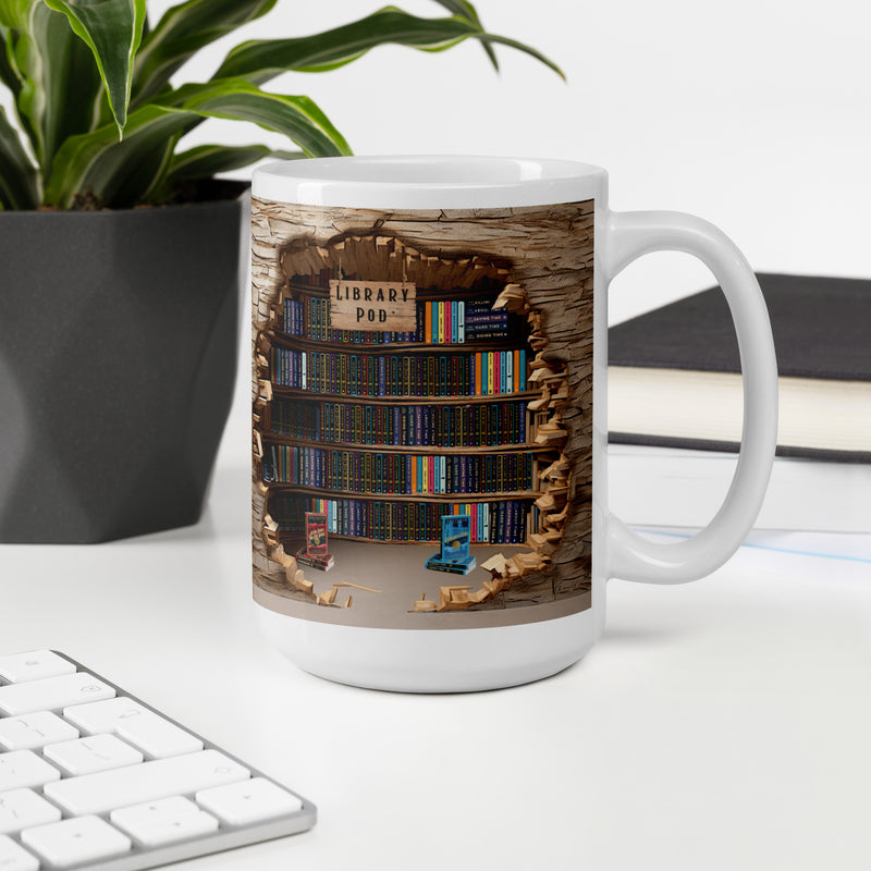 The Library Pod Mug - available in three sizes (UK, Europe, USA, Canada, Australia)