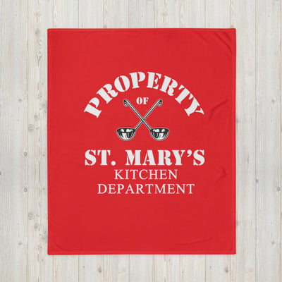 Property of St Mary's Kitchen Department Throw Blanket (USA & Europe) - Jodi Taylor Books